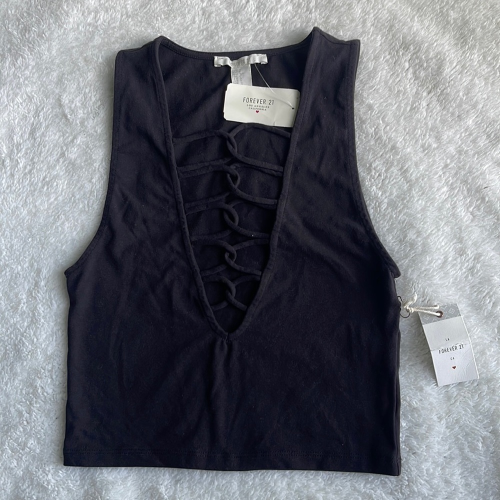 Forever 21 Laced Detail Crop Top
